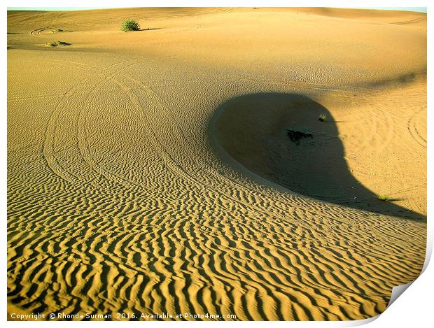Deserted Arabian desert Print by Rhonda Surman