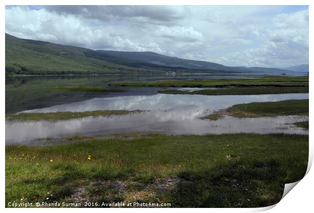 Cloud Reflections on Loch Eil Print by Rhonda Surman