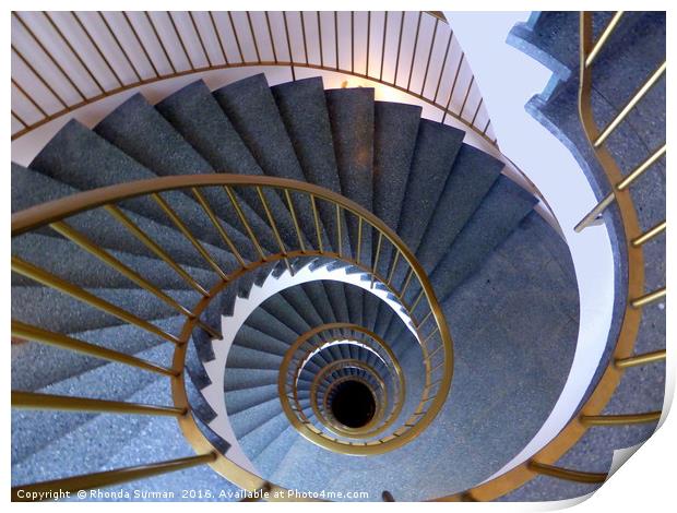 Icelandic Hotel Staircase II Print by Rhonda Surman