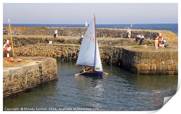 Portsoy harbour Print by Rhonda Surman