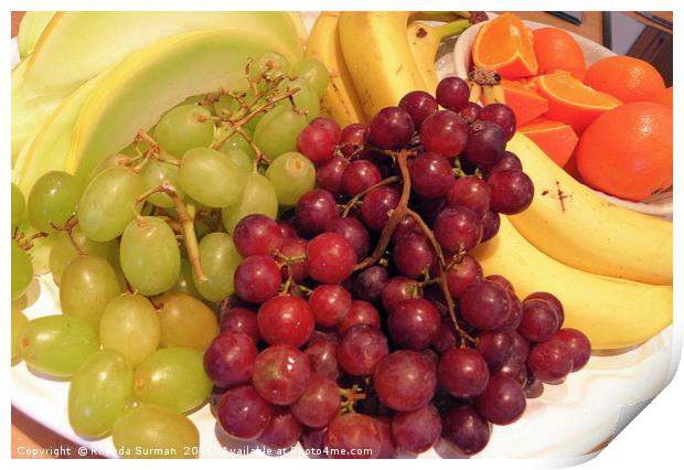 Fresh fruit platter Print by Rhonda Surman
