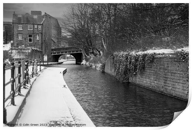 Winter on the Rochdale Canal Print by Colin Green