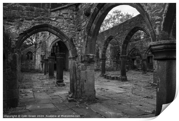 Inside the Ruined Church of St Thomas a Becket, Heptonstall Print by Colin Green