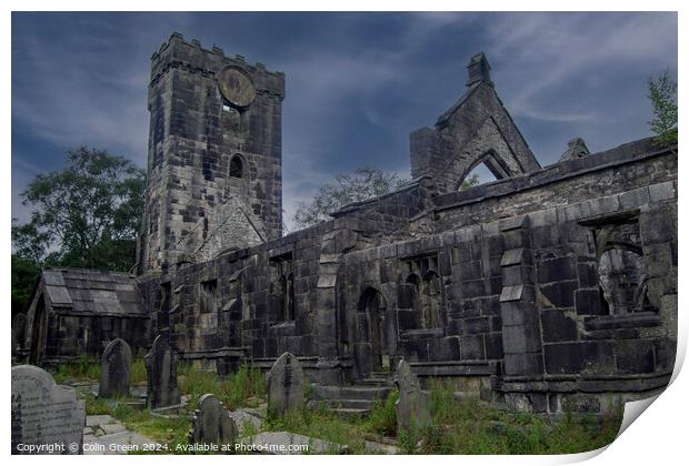 Ruins of the Church of St Thomas a Becket, Heptonstall Print by Colin Green