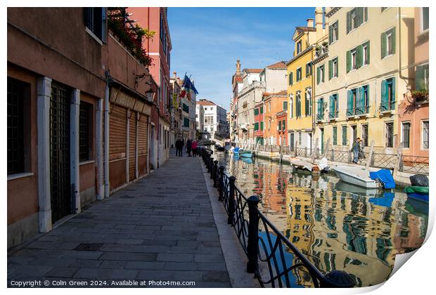 Rio Marin Canal, Venice Print by Colin Green