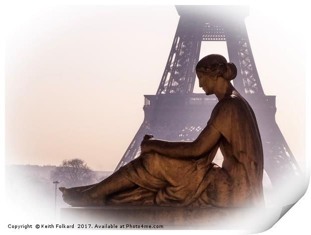 Trocadero and Eiffel Tower Paris Print by Keith Folkard