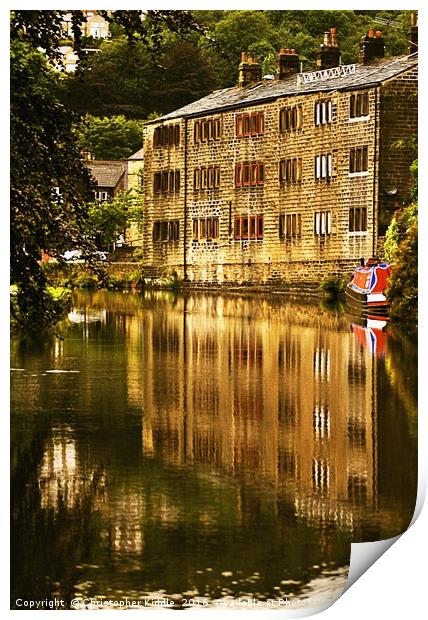 Canal reflection Print by Christopher Kiddle
