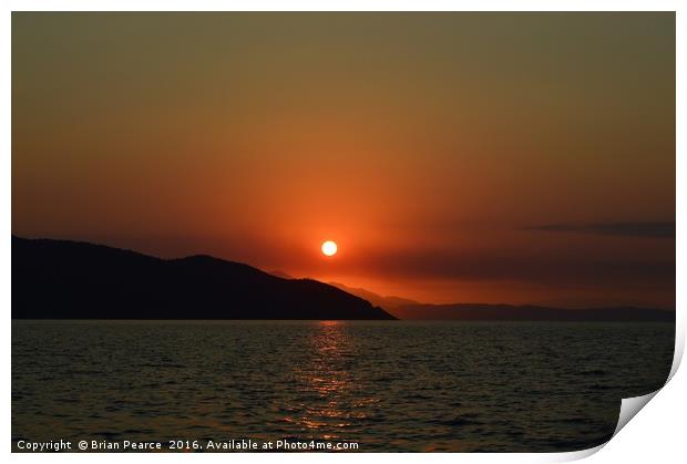 Sunset Thassos Greece Print by Brian Pearce