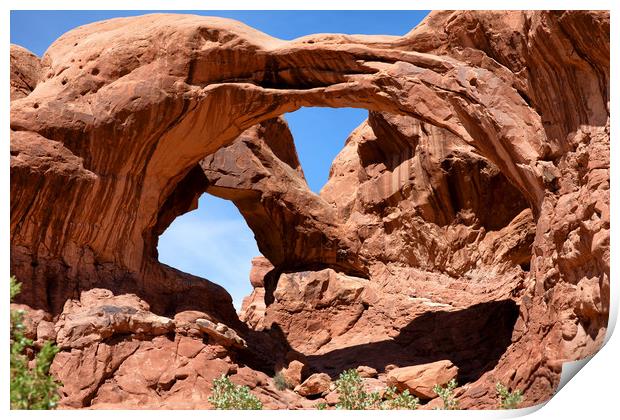 Double arch in Utah park during summer time  Print by Thomas Baker