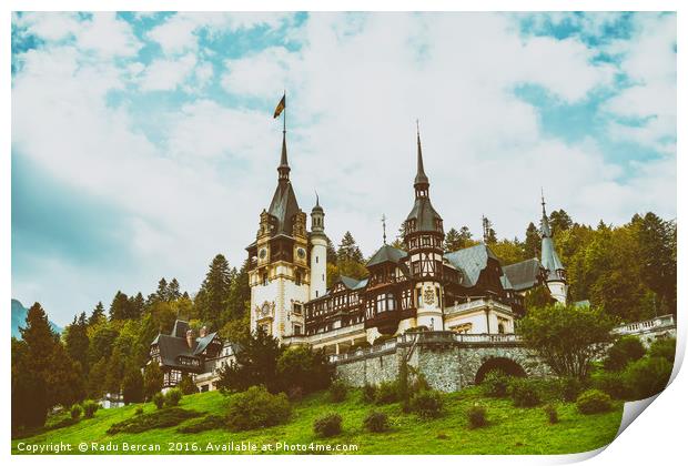 Neo-Renaissance Peles Castle Built In 1873 In Carp Print by Radu Bercan