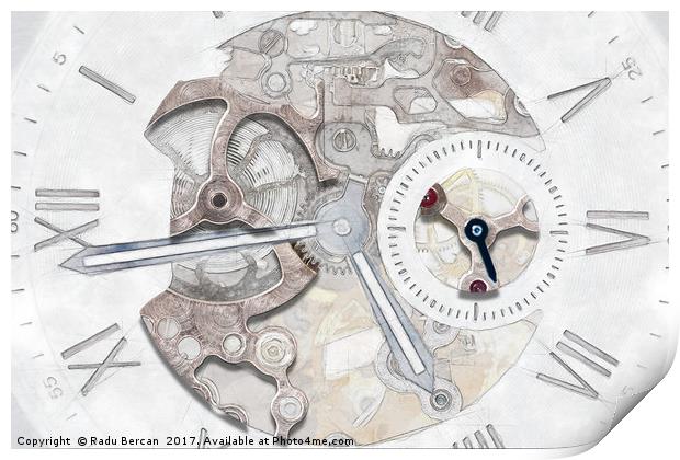 Mechanical Watch Concept With Visible Mechanism Print by Radu Bercan