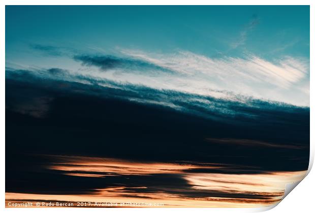 Beautiful Orange And Blue Summer Sunset Sky Print by Radu Bercan