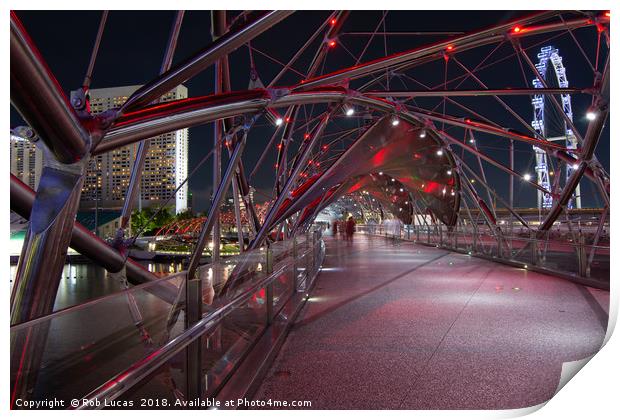  Singapore's Helix bridge  Print by Rob Lucas
