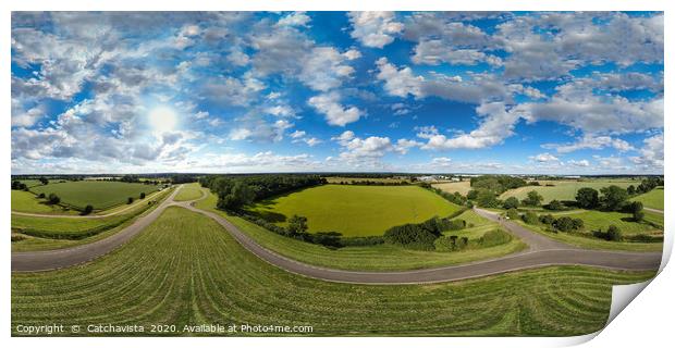 360 Aerial Panoramic View Curborough Sprint Print by Catchavista 