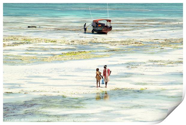 Seascape in Zanzibar Print by Massimo Lama