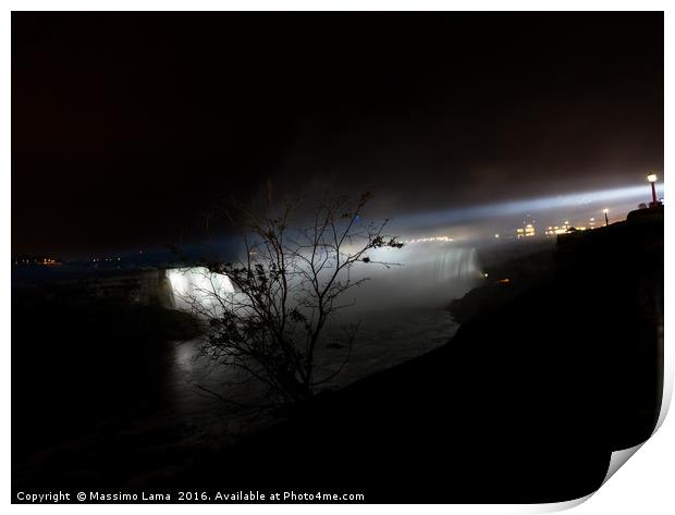 Nocturne of Niagara falls Print by Massimo Lama