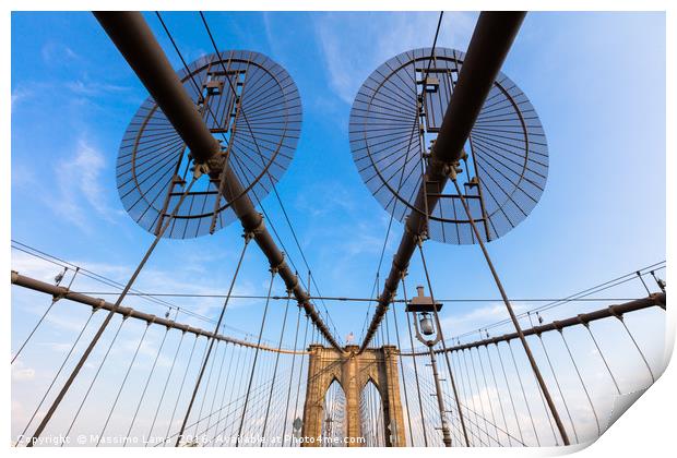 The Brooklyn Bridge Print by Massimo Lama