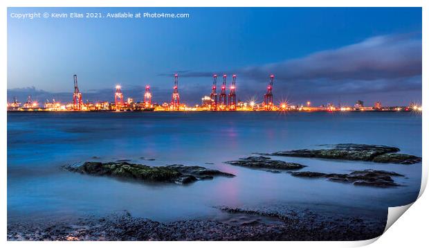 L2 container terminal, Liverpool. Print by Kevin Elias
