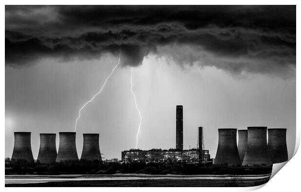 Electric Fury Over Fiddlers Ferry Print by Kevin Elias