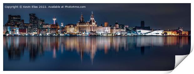 Captivating Liverpool Skyline Reflections Print by Kevin Elias