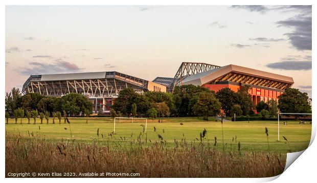 The Glorious Anfield Under Evening Sun Print by Kevin Elias