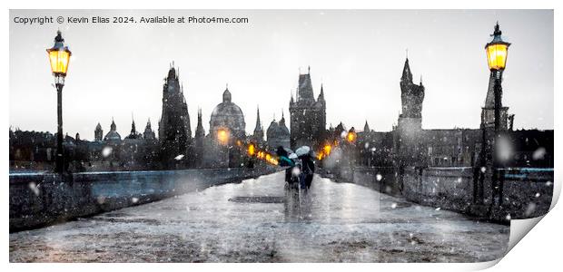 Winter in Prague Print by Kevin Elias