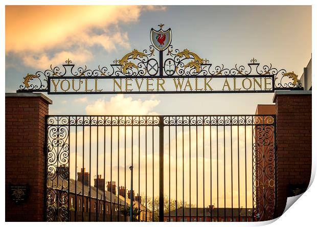 Iconic Bill Shankly Gates, Anfield's Emblem Print by Kevin Elias
