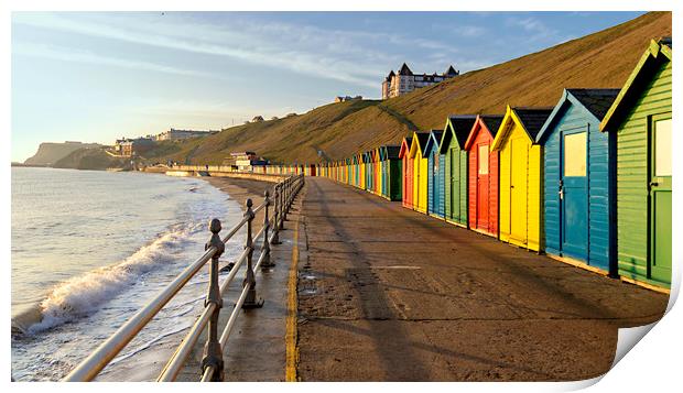Whitby beach huts Print by Kevin Elias