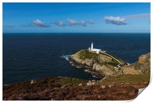 South stack lighthouse Print by Kevin Elias