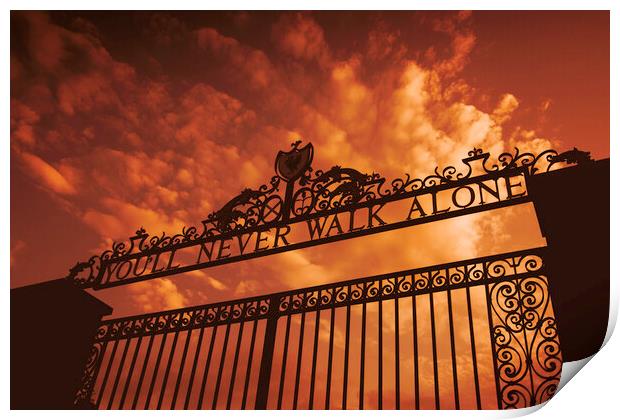 Anfield gates Print by Kevin Elias