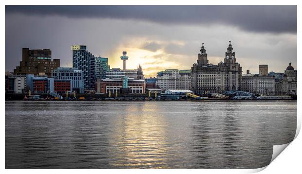Liverpool Waterfront: A Frosty Dawn's Revelation Print by Kevin Elias
