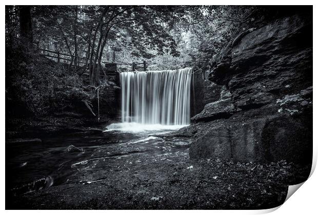 Nant mill waterfall Print by Kevin Elias