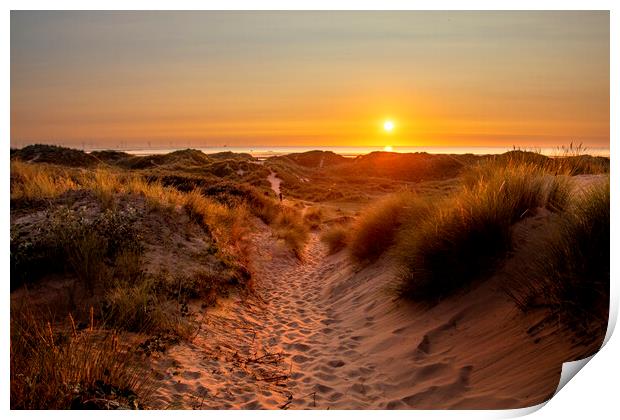 Formby sunset Print by Kevin Elias