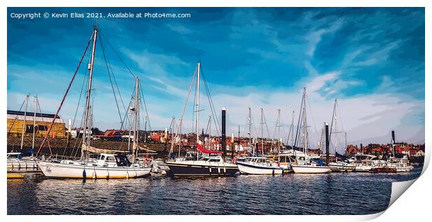 whitby harbor poster Print by Kevin Elias