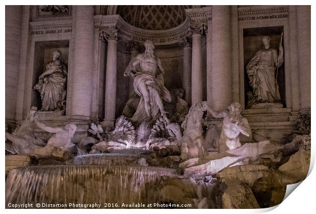 Trevi Fountain Print by Distortion Photography