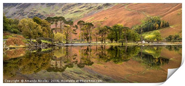 Autumn Reflections on Buttermere Print by AMANDA AINSLEY