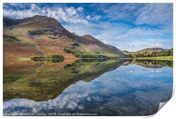 Reflections of Buttermere  Print by AMANDA AINSLEY