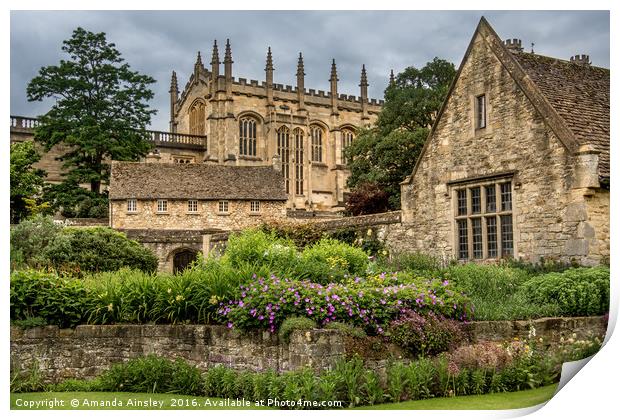 Oxford Cathedral and Garden Print by AMANDA AINSLEY