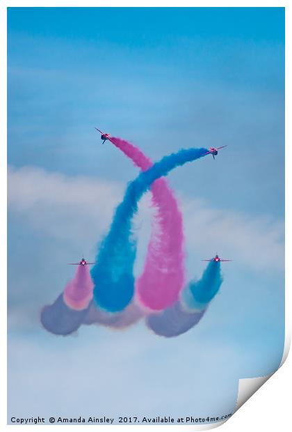The RAF Red Arrows at Sunderland International Air Print by AMANDA AINSLEY