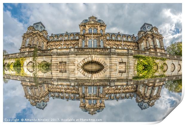 Fisheye Reflections of The Bowes Museum Print by AMANDA AINSLEY