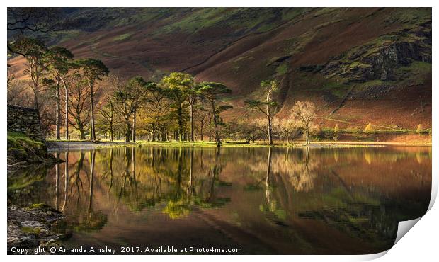 Sunrise at Buttermere Print by AMANDA AINSLEY