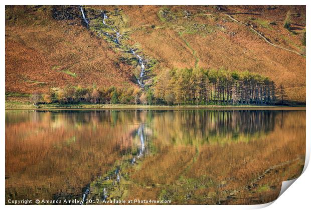 Waterfall Reflections on Buttermere Print by AMANDA AINSLEY