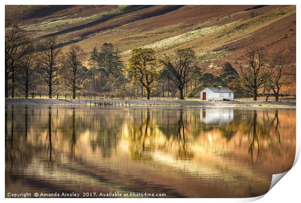 Serenity of Buttermere Boathouse Print by AMANDA AINSLEY