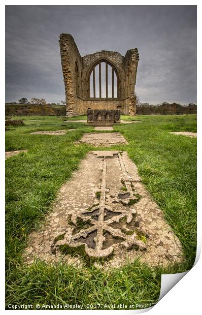 Egglestone Abbey Print by AMANDA AINSLEY