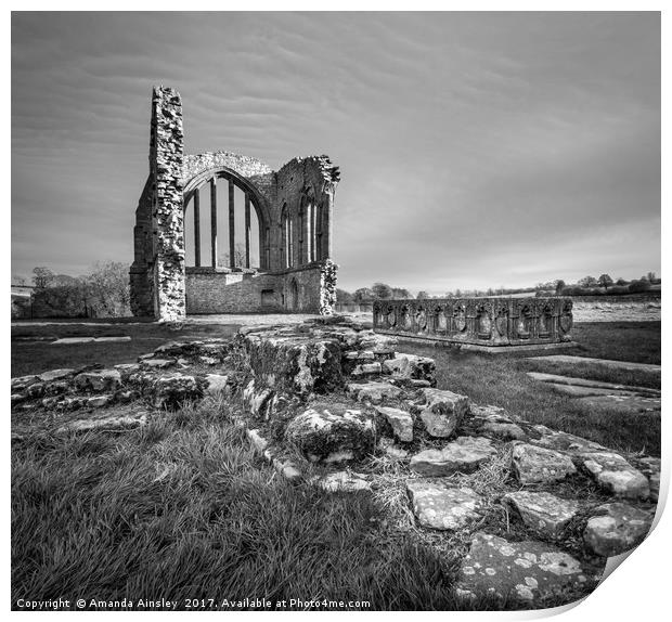 Eggleston Abbey and The Tombe Print by AMANDA AINSLEY