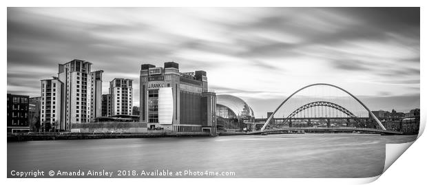 Newcastle and Gateshead Quayside Print by AMANDA AINSLEY