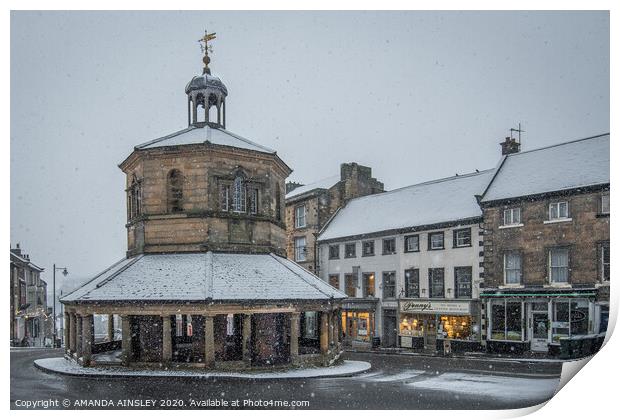 Winter Wonderland in Historical Barnard Castle Print by AMANDA AINSLEY