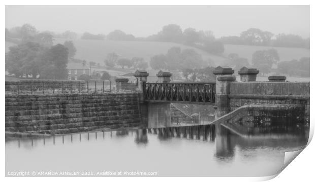 Misty Morning at Hury Reservoir  Print by AMANDA AINSLEY