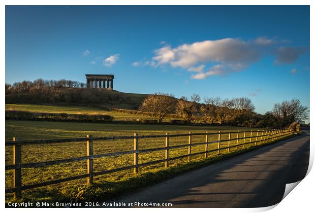 'Penshaw Monument at Sunset' Print by Mark Brownless