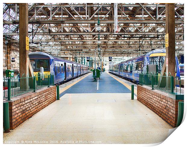 Glasgow Central Train Station Print by Anne McLuckie